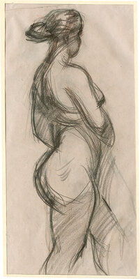 Жданко Ирина Александровна. Обнаженная модель, стоящая боком